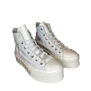 Converse Chuck Women 9 White 2x Platform High Top Sneakers Chunky Streetwear Y2K